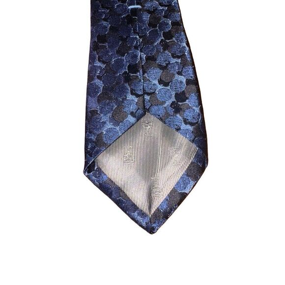 Dion 1967 Neckwear Navy Abstract 100% Silk Handmade Tie - Picture 4 of 6